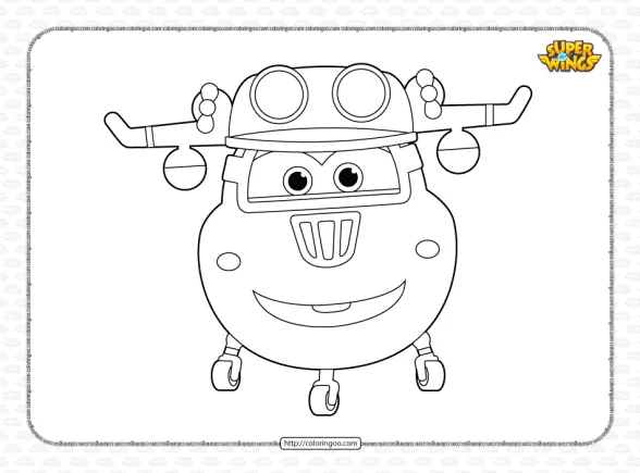 Printable Super Wings Donnie Coloring Page 1 printable super wings donnie coloring page