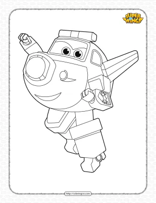 Printable Super Wings Paul Pdf Coloring Sheet