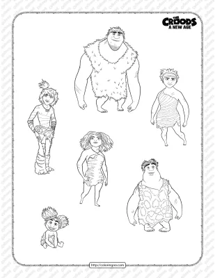 Printable The Croods A New Age Coloring Page