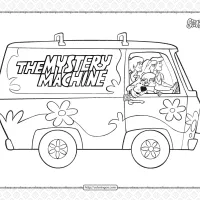 printable the mystery machine pdf coloring page