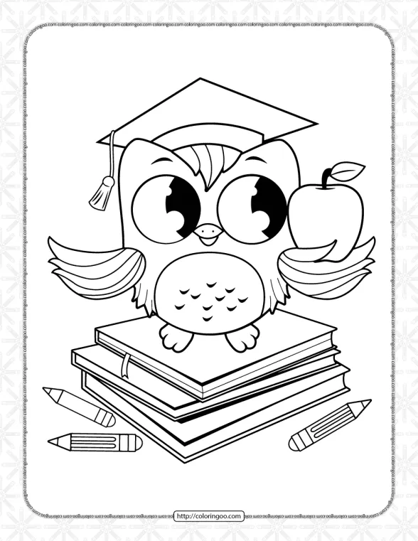 Printable Wise Owl Coloring Page for Kids 1 printable wise owl coloring page for kids
