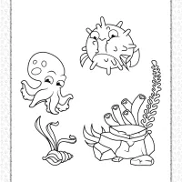 puffer fish and octopus coloring page