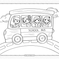 school bus coloring page for boys