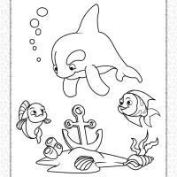 sea animals coloring page for kids