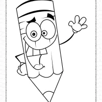 Smiling Pencil Coloring Page for Kids 2 smiling pencil coloring page for kids