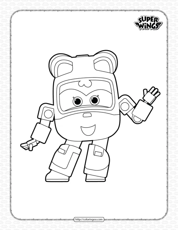super wings dizzy coloring page for kids