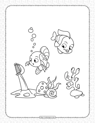 Sword at The Bottom of the Sea Coloring Page