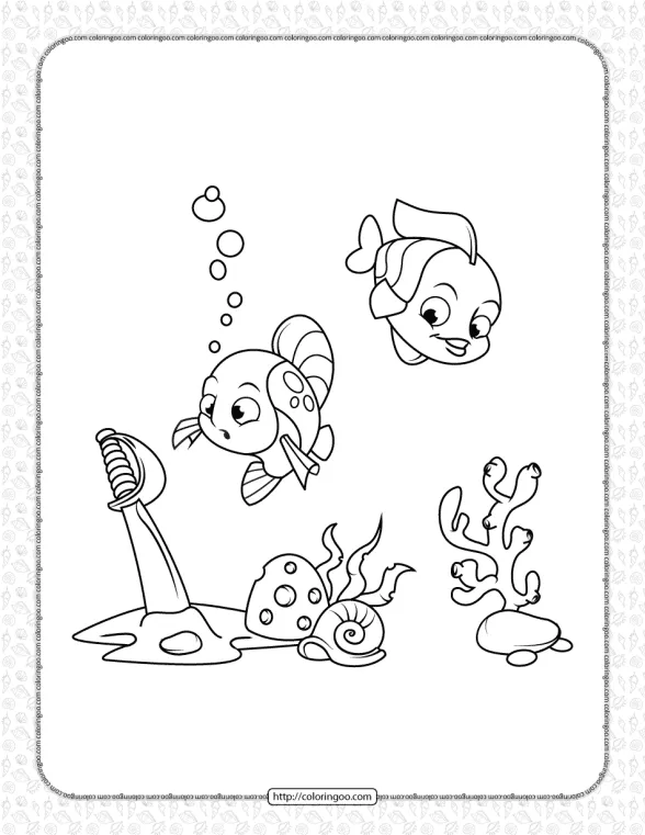 Sword at The Bottom of the Sea Coloring Page 1 sword at the bottom of the sea coloring page