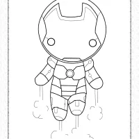 chibi iron man pdf coloring page