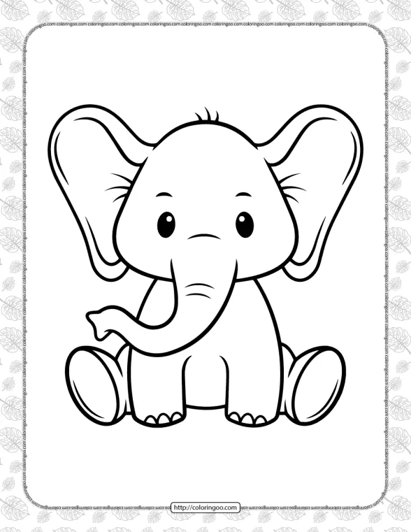 Cute Baby Elephant Coloring Pages 1 cute baby elephant coloring pages
