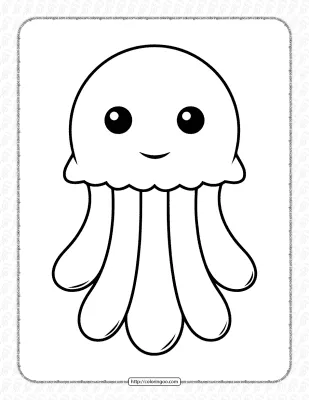 Cute Jellyfish Coloring Pages for Kids