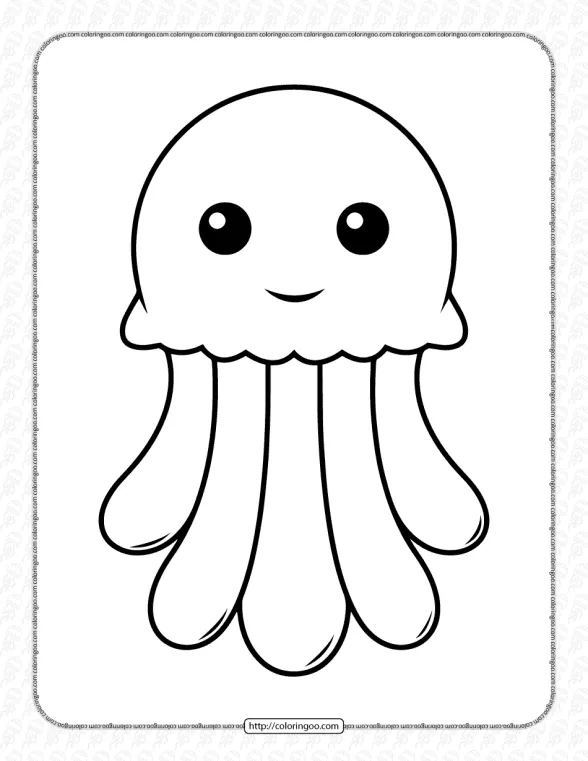 cute jellyfish coloring pages for kids