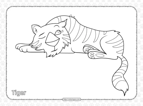 Cute Tiger Pdf Coloring Pages 1 cute tiger pdf coloring pages