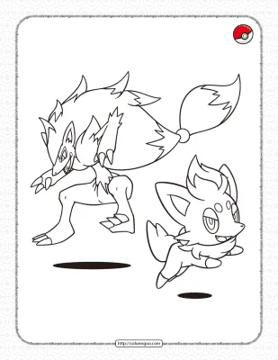 Dark-type Pokemon Pdf Coloring Page