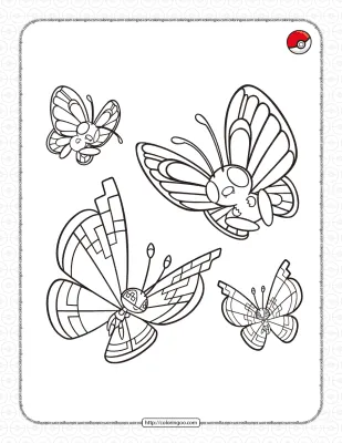 Flying-type Pokemon Pdf Coloring Page