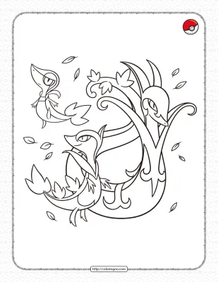 Grass-type Pokemon Pdf Coloring Page