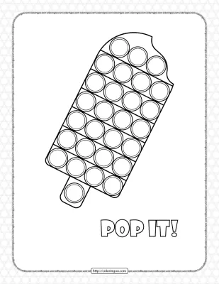 Ice Cream Shaped Pop It Coloring Pages