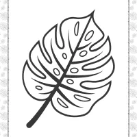 monstera leaf outline coloring page