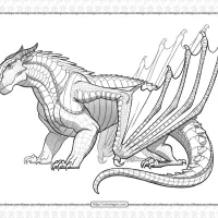 Mudwing Dragon from Wings of Fire Coloring Page 3 mudwing dragon from wings of fire coloring page