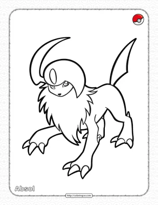 Pokemon Absol Coloring Pages