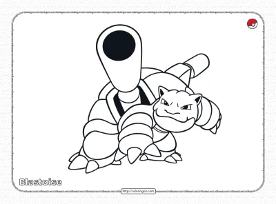 Pokemon Blastoise Pdf Coloring Page