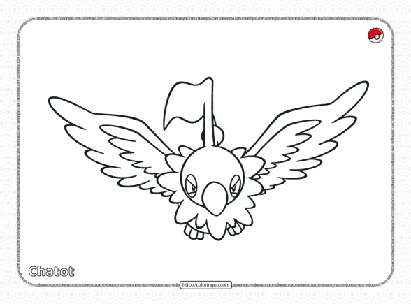 Pokemon Chatot Coloring Pages 1 pokemon chatot coloring pages 1