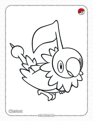 Pokemon Chatot Coloring Pages for Kids