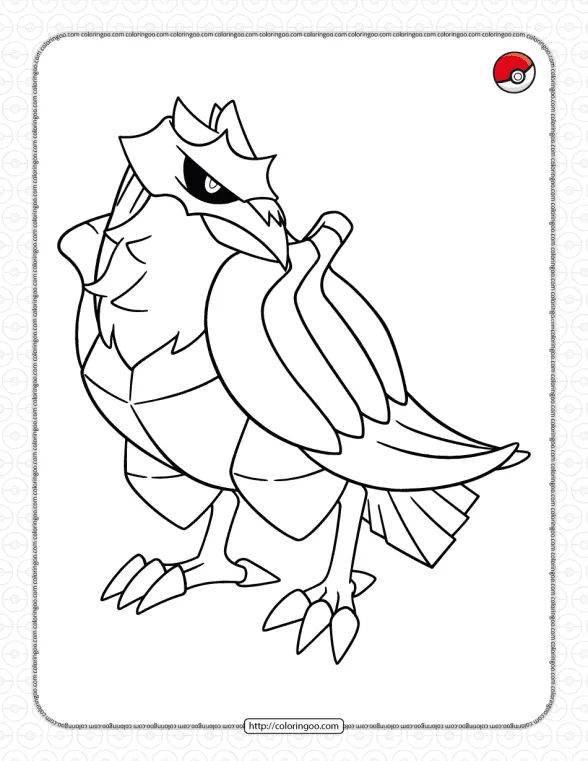 Pokemon Corviknight Coloring Pages 1 pokemon corviknight coloring pages