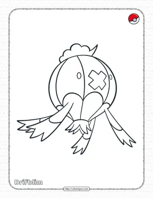 Pokemon Drifblim Coloring Pages