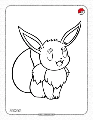 Pokemon Eevee Pdf Coloring Page