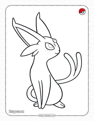 Pokemon Espeon Coloring Pages