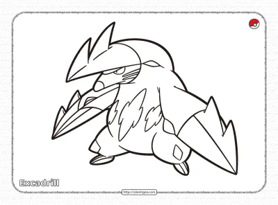 Pokemon Excadrill Coloring Pages
