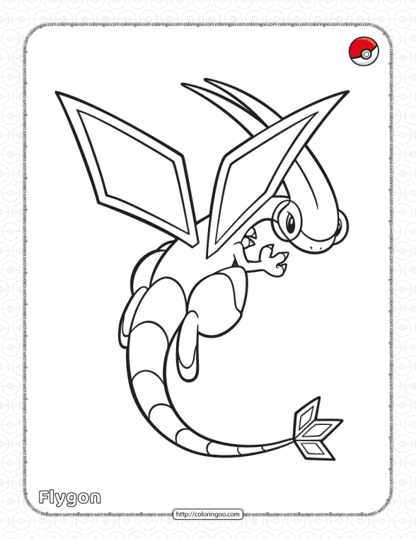 Pokemon Flygon Coloring Pages 1 pokemon flygon coloring pages