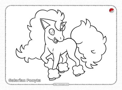 Pokemon Galarian Ponyta Coloring Pages