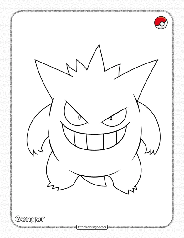 Pokemon Gengar Coloring Pages 1 pokemon gengar coloring pages
