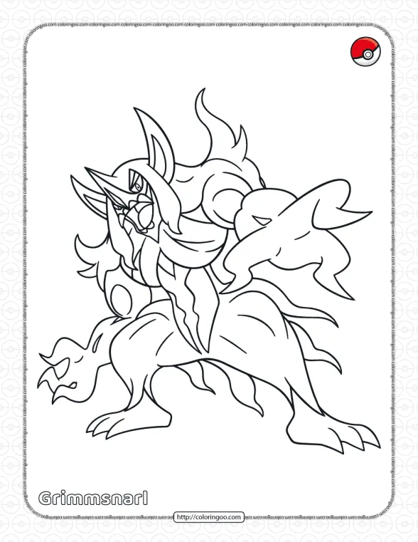 Pokemon Grimmsnarl Coloring Pages 1 pokemon grimmsnarl coloring pages