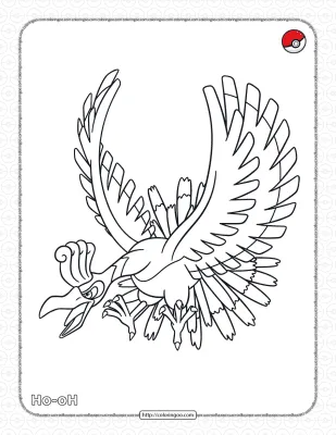 Pokemon Ho-oh Pdf Coloring Page