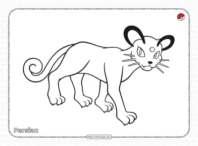 Pokemon Persian Pdf Coloring Page