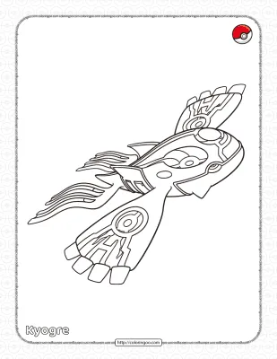 Pokemon Primal Kyogre Coloring Page