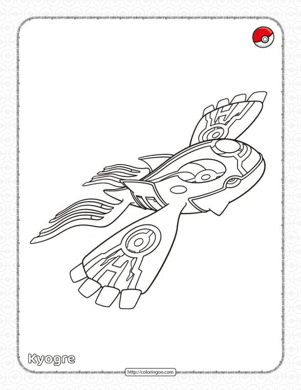 Pokemon Primal Kyogre Coloring Page 1 pokemon primal kyogre coloring page