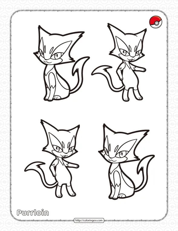 Pokemon Purrloin Coloring Pages 1 pokemon purrloin coloring pages 1
