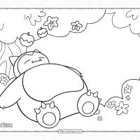 pokemon snorlax sleeping under the apple tree