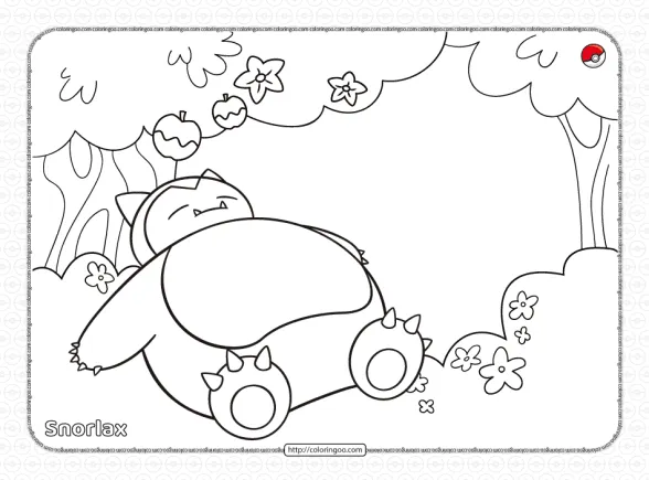 Pokemon Snorlax Sleeping Under the Apple Tree 1 pokemon snorlax sleeping under the apple tree