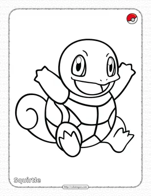 Pokemon Squirtle Pdf Coloring Page