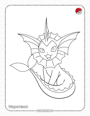 Pokemon Vaporeon Coloring Pages