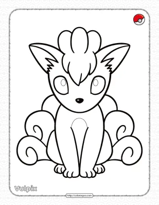 Pokemon Vulpix Pdf Coloring Page