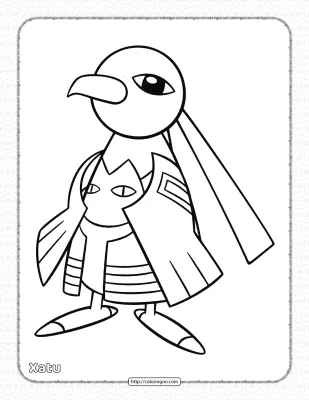 Pokemon Xatu Coloring Pages