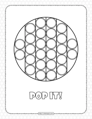 Circle Shaped Pop It Coloring Pages