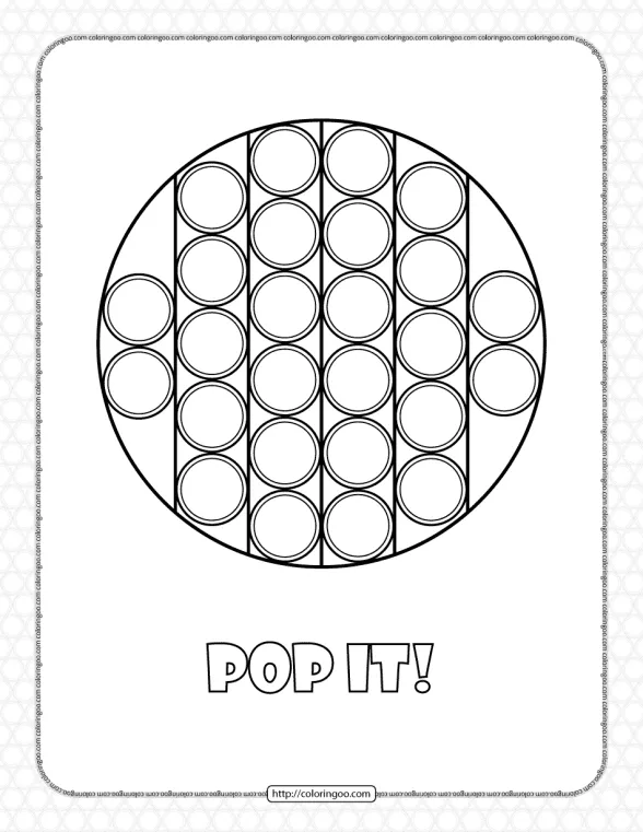 printable circle pop it coloring pages