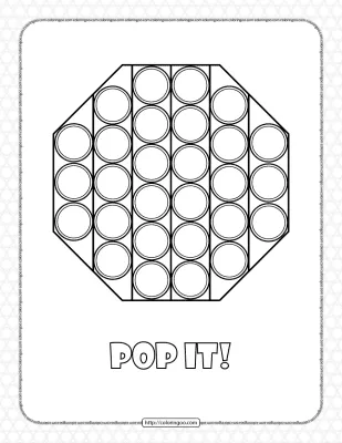 Octagon Shaped Pop It Coloring Pages
